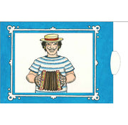 Carte postale magique "Accordéon" anniversaire Clown Curiosi