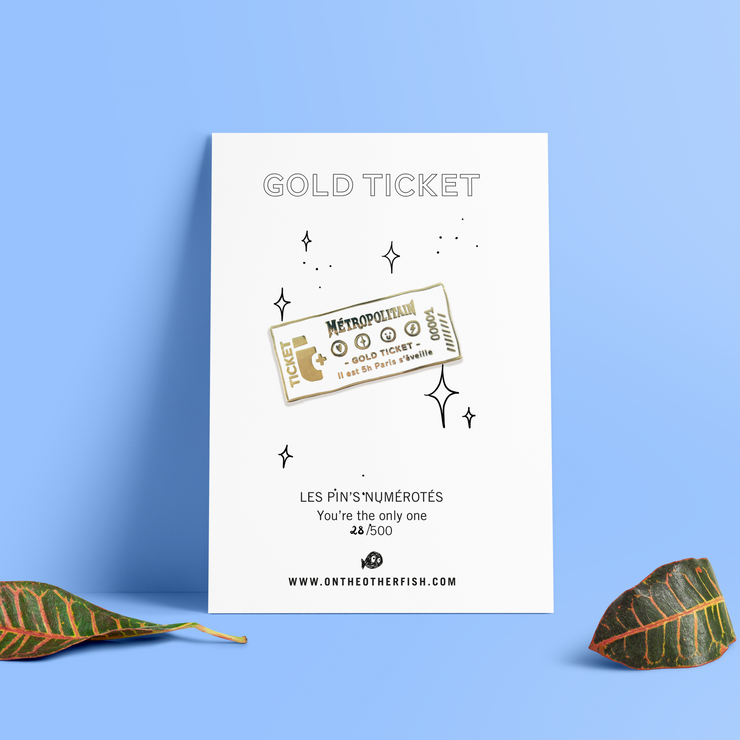 Pin's ticket de métro - Paris - Gold Ticket