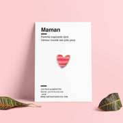 Pin's Maman - Cœur Rouge - On The Other Fish x Studio Like That - Spécial Fête des mères