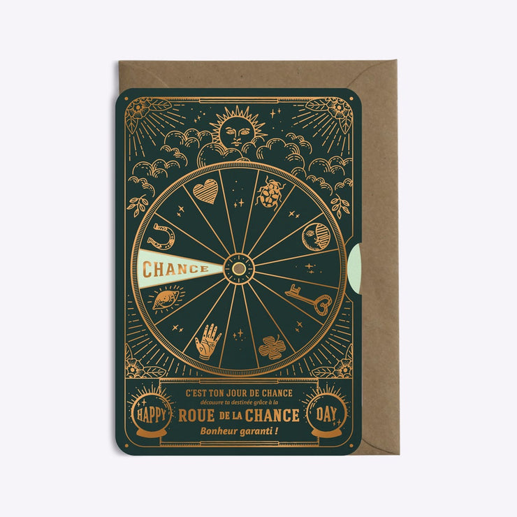 Carte disque - Roue de la chance - Vert Sapin - Les Éditions du Paon