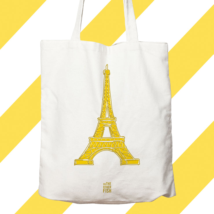 Paris, tour Eiffel, champs de mars, Trocadero, tower, ville lumiere, jaune, sac