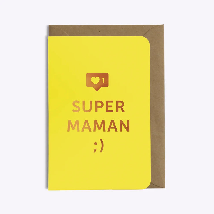 Carte Super Maman - Jaune - Les Éditions du Paon