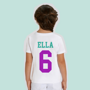 T-shirt d'anniversaire enfant à personnaliser - Violet et Vert