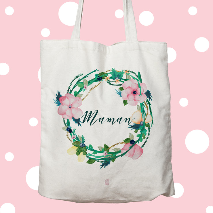 sac, tote bag, bag, couronne, fleurs, plantes, nature, maman, mère, fete des mères