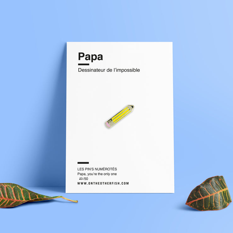 Pin's Papa - Crayon - Spécial Fête des pères